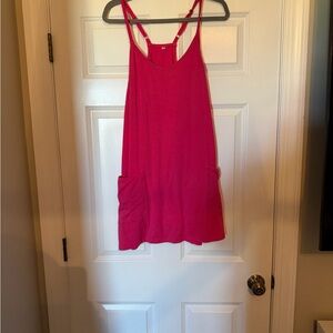 Vibrant Pink Sleeveless Mini Dress